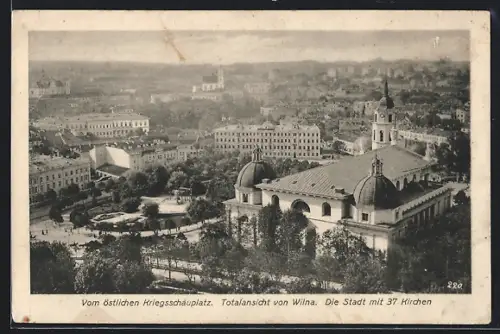 AK Wilna, Teilansicht der Stadt mit 37 Kirchen