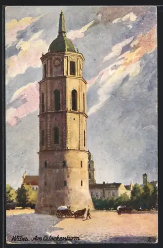Künstler-AK Wilna, Partie am Glockenturm