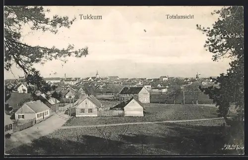 AK Tuckum /Kurland, Totalansicht der Stadt