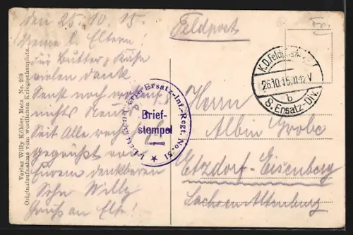 AK Jaillard, Friedhof im Priesterwald an der Mühle