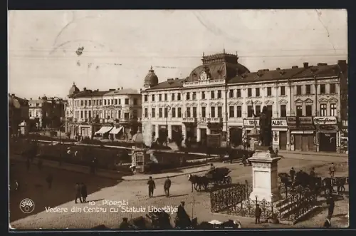 AK Ploesti, Vedere din Centru cu Statuia Libertatei