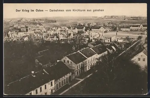 AK Darkehmen, Teilansicht vom Kirchturm aus gesehen