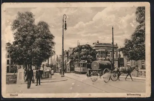 AK Utrecht, Willemsbrug, Strassenbahn