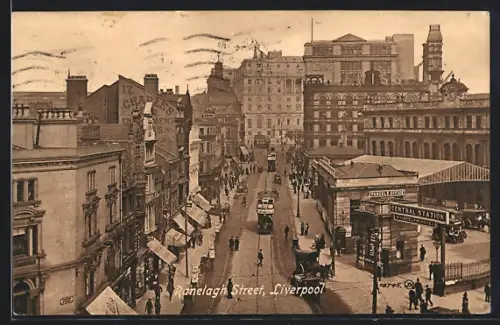 AK Liverpool, Ranelagh Street, Strassenbahn