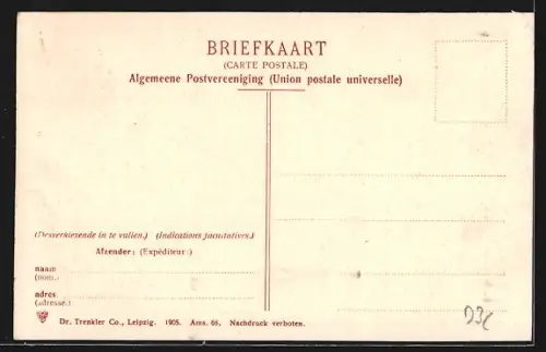 AK Amsterdam, Blauwbrug, Strassenbahn