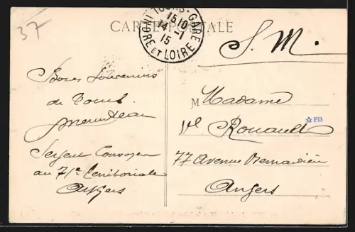 AK Tours, Place du Palais de Justice et Avenue de Grammont, Strassenbahn