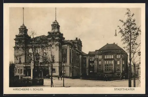 AK Hirschberg i. Schles., Partie am Stadttheater