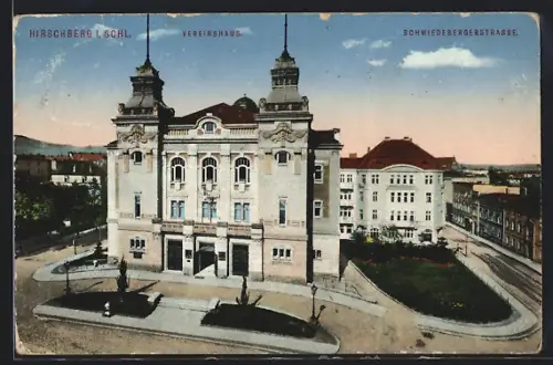 AK Hirschberg i. Schl., Das Vereinshaus in der Schmiedebergerstrasse