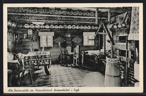 AK Krummhübel i. Rsgb., Alte Bauernstube im Heimathäusel