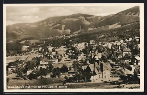 AK Brückenberg i. Rsgb., Ortsansicht von der Perlewitzbank gesehen