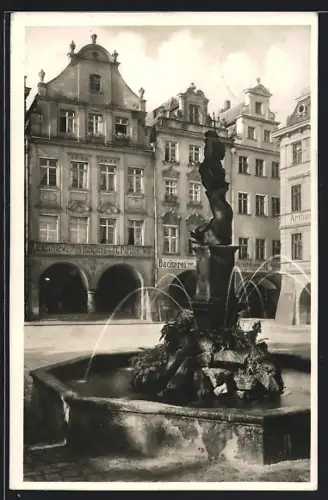 AK Hirschberg i. Schle. Markt mit Brunnen