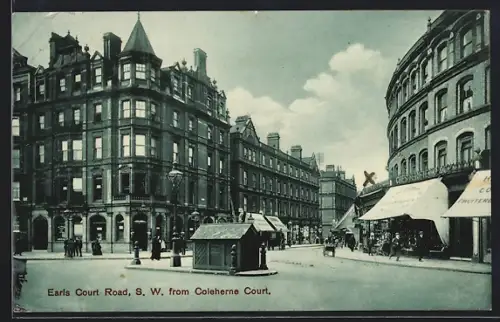 AK London, Earls Court Road, S. W. from Coleherne Court
