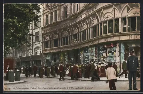 AK London, Nicholsons Corner, St. Pauls Churchyard and Cheapside