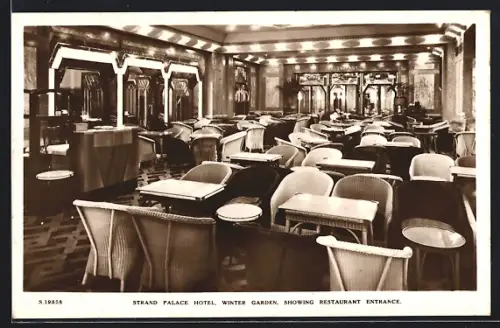 AK London, Strand Palace Hotel, Winter Garden, Showing Restaurant Entrance