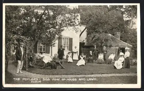 AK London, The Poplars, Side View of House and Lawn