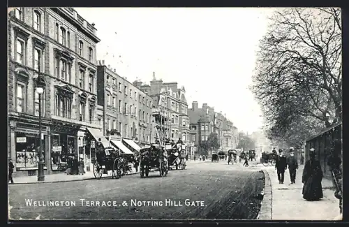 AK London, Wellington Terrace and Notting Hill Gate