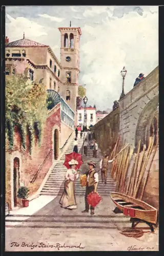 Künstler-AK London, The Bridge Stairs-Richmond