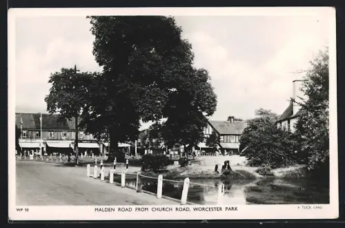 AK London, Worchester Park, Malden Road from Church Road