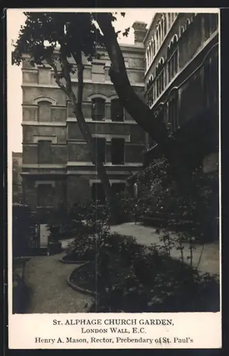 AK London, St. Alphage Church Garden