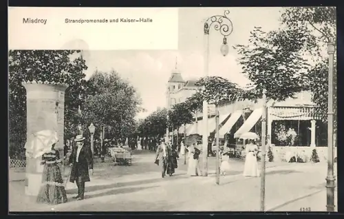 AK Misdroy, Strandpromenade und Kaiser-Halle