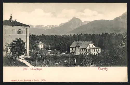 AK Tarvis, Hotel Schnablenger mit Bergpanorama