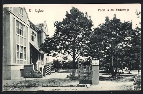AK Deutsch Eylau / Ilawa, Partie in der Parkstrasse