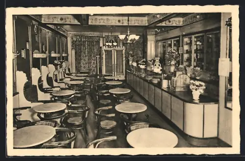 AK Graudenz, Konditorei und Café Hermann Kuhn, Innenansicht