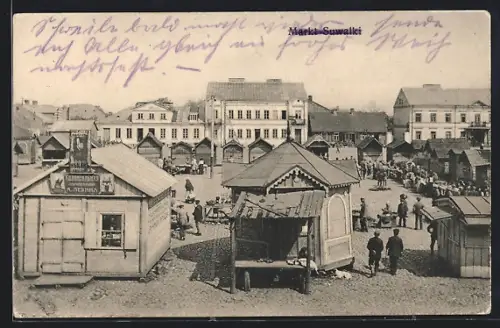 AK Suwalki, Stände auf dem Markt