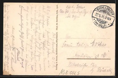 AK Sibyllenort, Schlossbrauerei, Ansicht vom Schloss