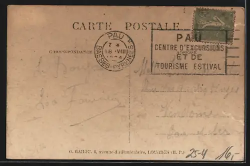 AK Lourdes, Bus der Garage Moderne Pierrqutou mit Fahrgästen