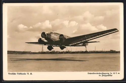 AK Schnellverkehrsflugzeug Ju 52 / 3 der Deutsche Lufthansa