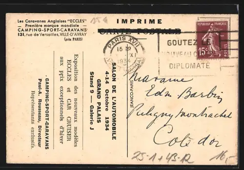 AK Urlauber beim Camping vor ihrem Wohnwagen