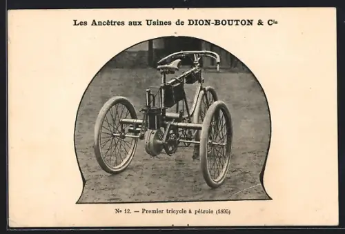 AK Premier tricycle à pétrole, Les Ancêtres aux Usines de Dion-Bouton & Cie.