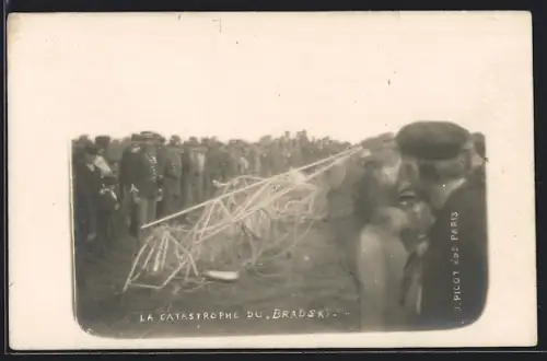AK Stains, Ballon-Absturz von Otokar von Bradsky-Laboun am 13. 10. 1902