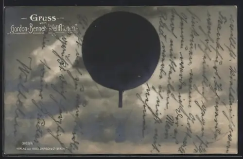 AK Gordon-Bennet-Wettfliege, Heissluftballon im Flug