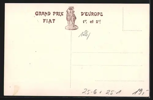 AK Monza, 1er Grand Prix d`Europe 1923, Salamo sur Fiat