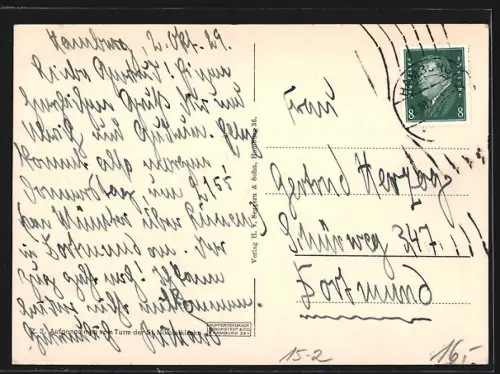 AK Hamburg, Luftschiff Graf Zeppelin über der Stadt