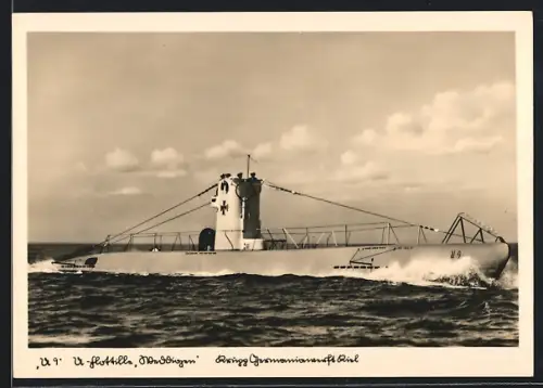 AK U-Boot U9 der U-Flotille Weddigen, Krupp Germaniawerft Kiel