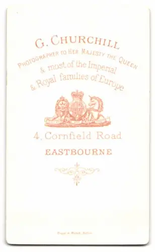 Fotografie G. Churchill, Eastbourne, Cornfield Road 4, Porträt einer Dame