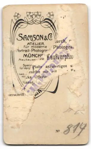 Fotografie Samson & Co, München, Porträt einer jungen Frau