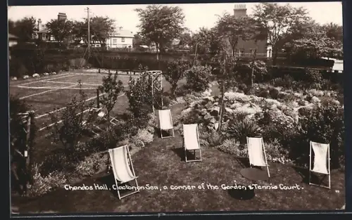 AK Clacton-on-Sea, Chandos Hall, A Corner of the Garden and Tennis Court