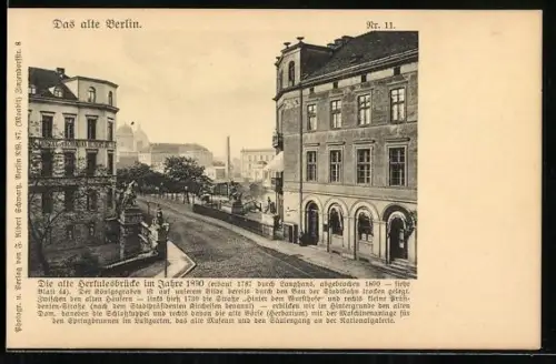 AK Berlin-Tiergarten, Die alte Herkulesbrücke 1890