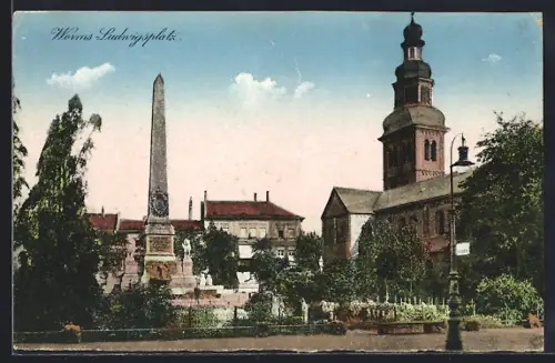 AK Worms, Blick auf den Ludwigsplatz