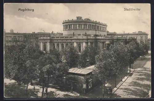 AK Magdeburg, Stadttheater mit Cafe