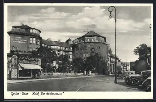 AK Goslar, Hotel Der Achtermann, Heinrich Pieper, Rosentor-Drogerie
