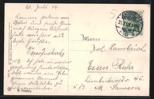 AK Magdeburg, Partie im Stadtpark mit Fährhaus Mittagssee
