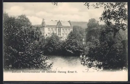 AK Reinhardsbrunn, Schloss Reinhardsbrunn, Denkmal Herzog Ernst II