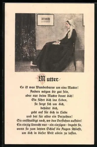 Künstler-AK Es ist was wunderbares um eine Mutter..., Gedicht zum Muttertag