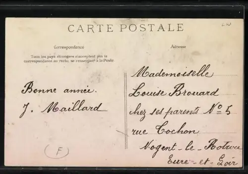 AK Jahreszahl 1901 aus Stöckchen mit Blumen