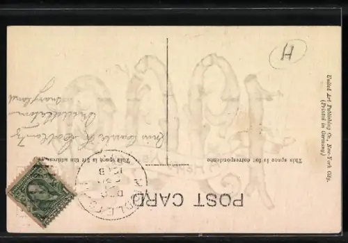 Präge-AK Goldenes Jahreszahl 1909, A Happy New Year